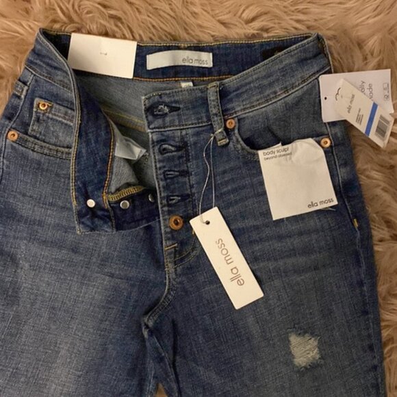 Ella Moss | Womens Body Sculpt Ankle Cropped Denim Jeans - Picture 3 of 10